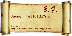 Baumer Feliciána névjegykártya